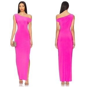 Norma Kamali x REVOLVE Drop Shoulder Fitted Gown in Orchid Pink Small